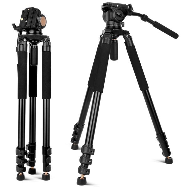 

new qzsd q680 digital slr camera tripod camera stability bracket with hydraulic damping tripod head