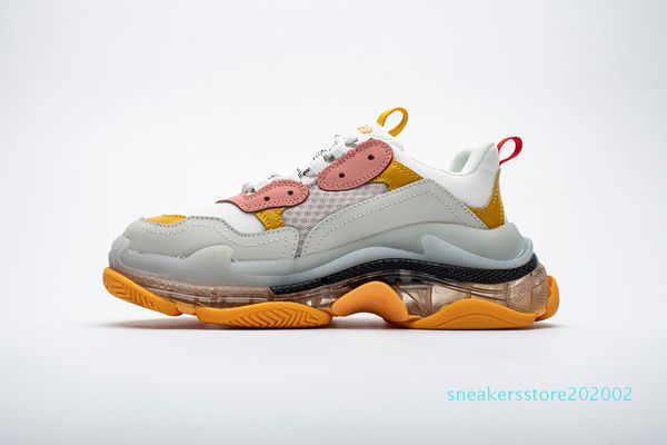 

triple s clean rubber daddy shoes height increase casual shoes paris designer fashion men women sneakers size 36-45 s02, Black