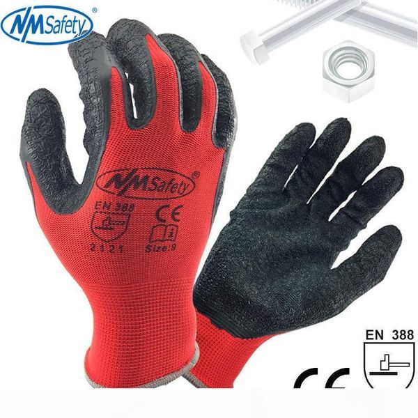

nmsafety better grip ultra-thin knit latex dip nylon red latex coated work gloves luvas de couro d18110705, Blue;gray