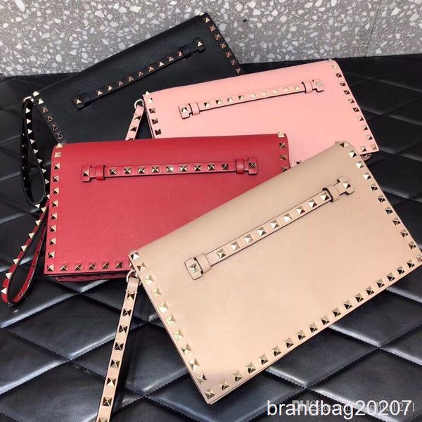 

new fashion handbag chain bags lady bag date bag gold rivet valentines rivet rockstuds small envelope nude pink silver red wine white colors