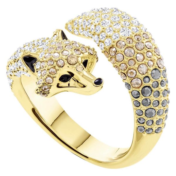 

Junerain Brand Designer New Austrian Crystal Golden Fox Ring for Women Fashion Luxury Jewelry Send Girlfriend High Quality Jewelry