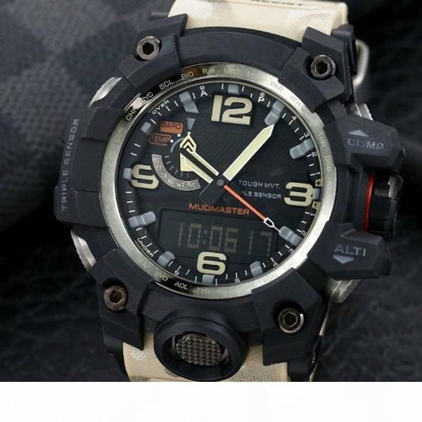 

luxury men watch gwg1000 watch 60mm original digital movement yg factory sports wristwatches waterproof with steel box, Slivery;brown