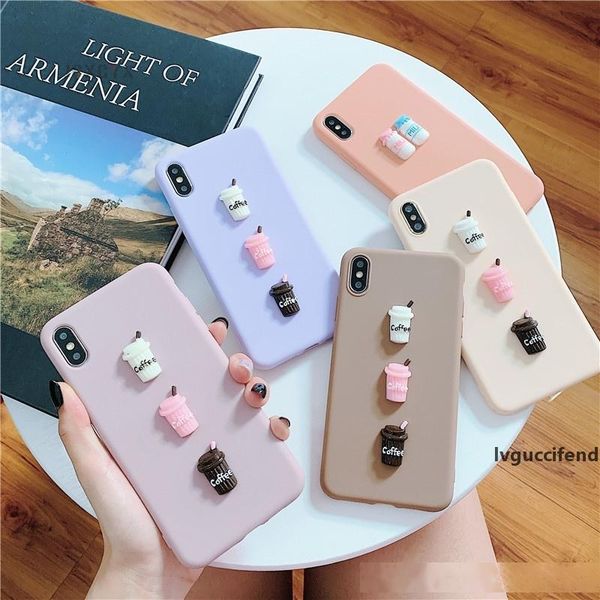 

luxury cute 3d coffee milk candy soft phone case for iphone x xr xs 11 pro max 6s 7 8 plus cover for samsung s8 s9 s10 note a50