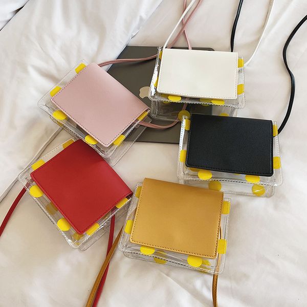 

transparent gel bag women's bag new style fashion polka dot messenger shoulder