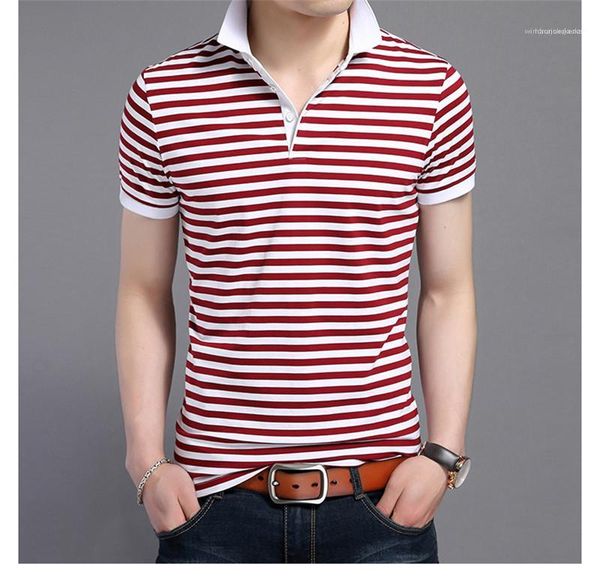 

contrast color fashion turn down collar mens mens designer polos striped printed short sleeve tees slim, White;black