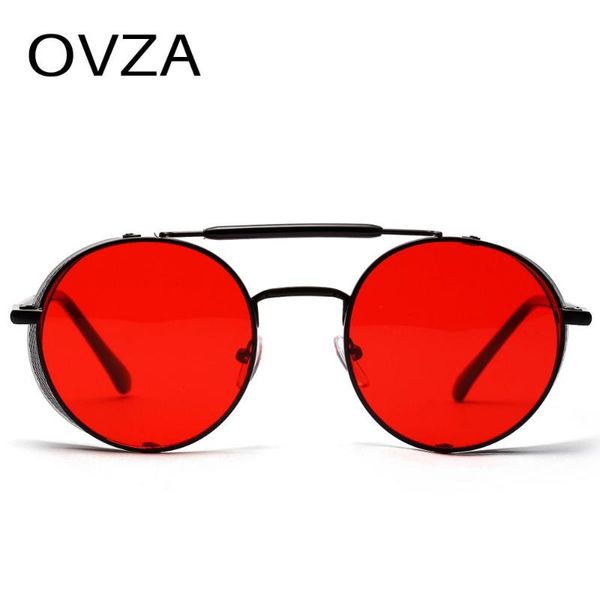 

ovza retro steampunk sunglasses men cool punk glasses women openwork metal frame classic style s1036, White;black