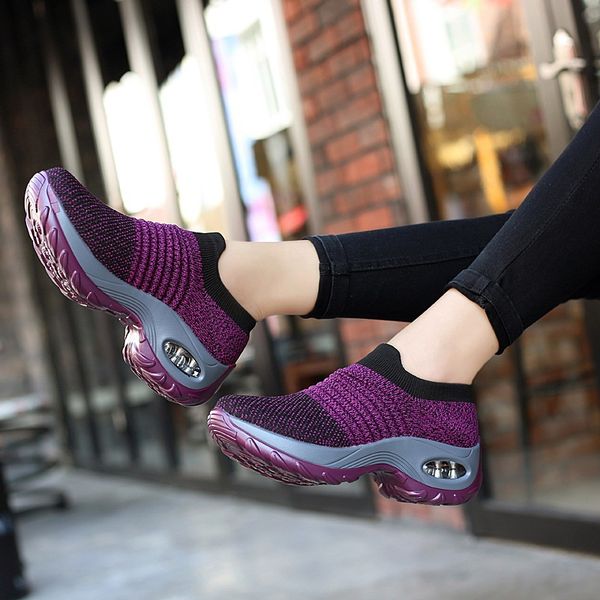 

women's sneakers summer shoes women non slip platform sneakers fashion black mesh socks for women wide loafers walking shoes 42