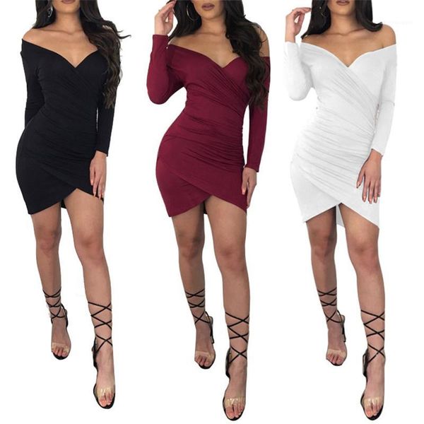 

solid color dresses fashion v neck dress designer female casual streetwear bodycon dress autumn women, Black;gray