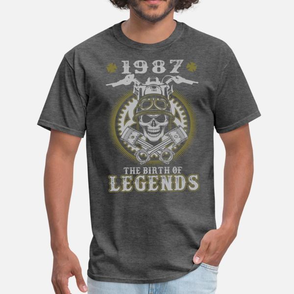 

1987 the birth of legends t shirt men character short sleeve s-xxxl standard loose humor spring autumn unique shirt, White;black
