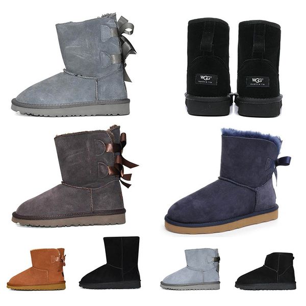 

snow boots fashion winter boot classic mini ankle short ladies girls triple black chestnut navy blue womens boots