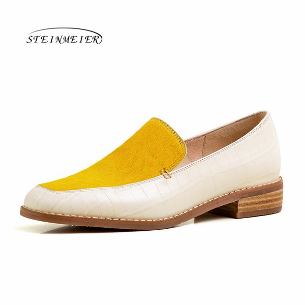 

women flats summer spring single oxford shoes 2020 genuine leather flat heels fashion shoes for woman brogues slip on, Black