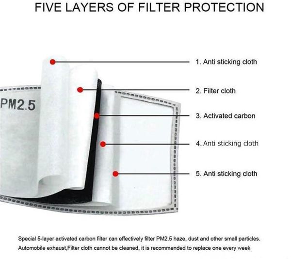 

5 слоев лица фильтр new pm одноразовые маски углерода 2,5 рм2,5 защитные для активированный adutj best_dhseller
