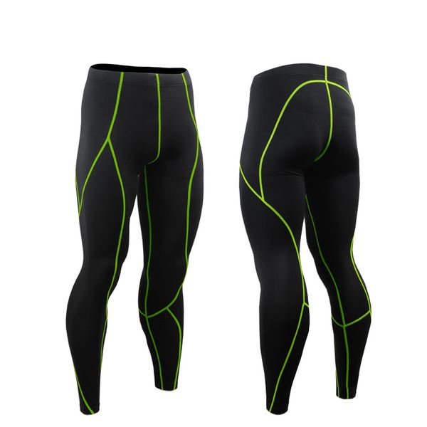 

men's sportswear men's gym compression leggings sport training pants men running tights sports pants jogging, Black;blue