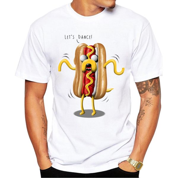 

2018 funny food design men t shirt fashion dog adventure printed t-shirt short sleeve casual