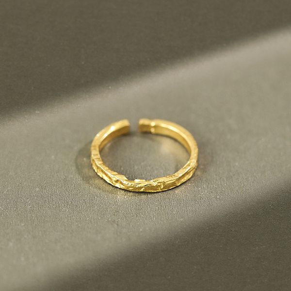 

корея нерегулярного bump кольцо простого персонализированное золотое кольцо 925 серебряных кольца для женщин aros mujer серебро 925 ювелирны, Golden;silver