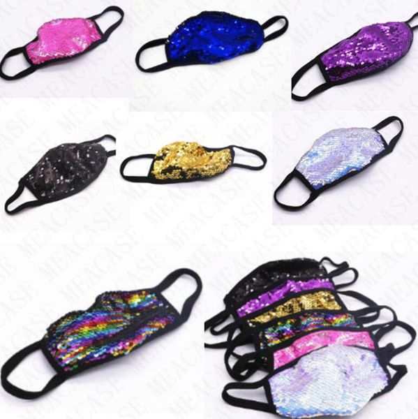 

2020 sequins face mask trendy designer mask washable cotton fabric summer sunproof dustproof mouth cover breathable summer facemasks d72101
