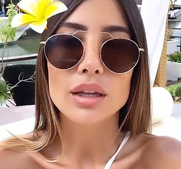 

2020 fashion round metal style tones retro lenses sunglasses classic brand design sunglasses001, White;black