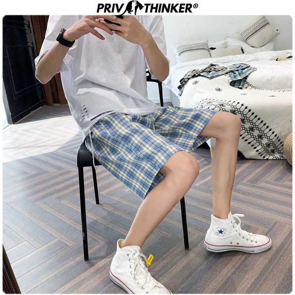 

2020 men plaid summer casual shorts men's streetwear sweatpants couple korean knee length shorts clothes bottoms, White;black