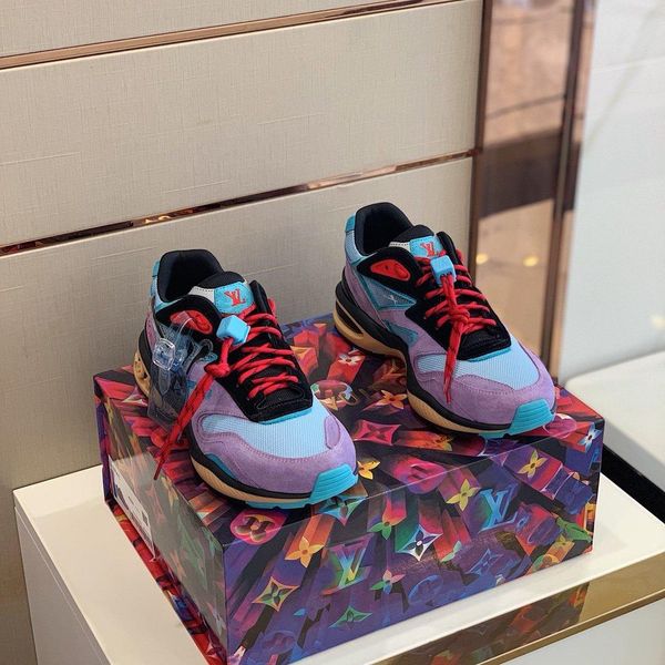 

designer comfortble casual shoes men sport sneaker with brand shoes velvet heelback mens hiking trail tennis with box, Black