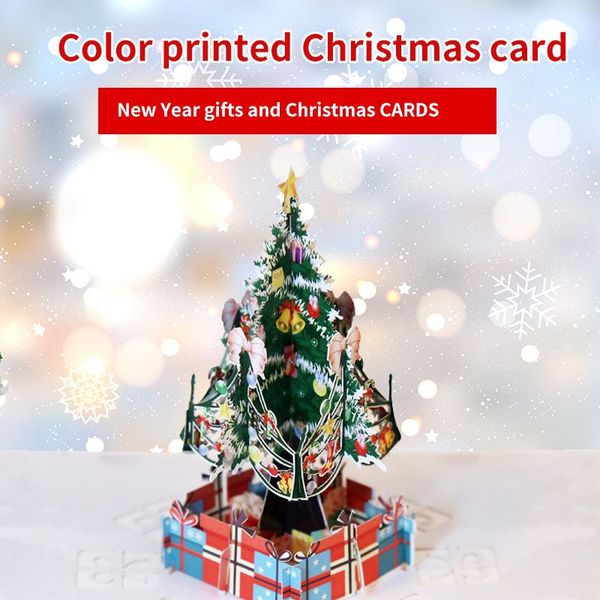 

greeting cards 3d up card santa claus christmas deer postcard hollow carved handmade gift holiday merry supplies