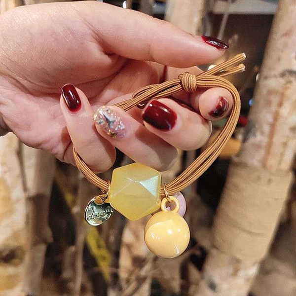 

explosive ins head rope dongdaemun net red girl hair ring fashion simple hair rope candy color rubber band head rope female, Pink