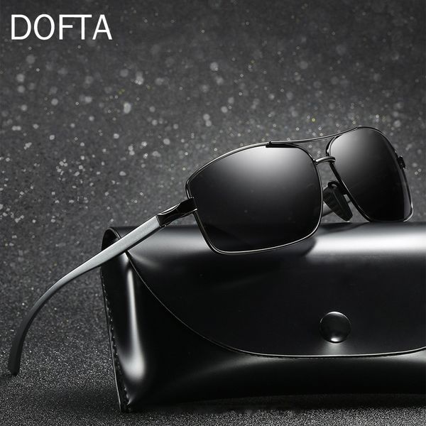

dofta men polarized sunglasses alloy vintage rectangle male sun glasses for driving classic shades uv 400 9370b, White;black