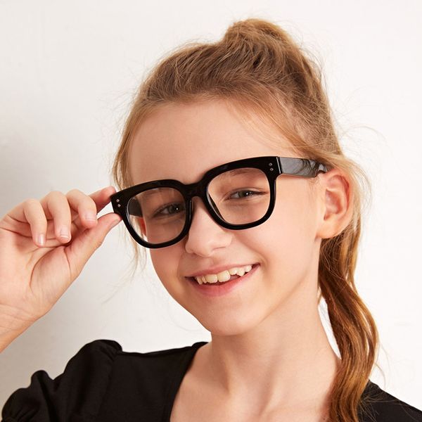 

fashion anti-blue light children glasses boy girl game reading computer protective goggle plain kids round anti blue eyewear, Silver