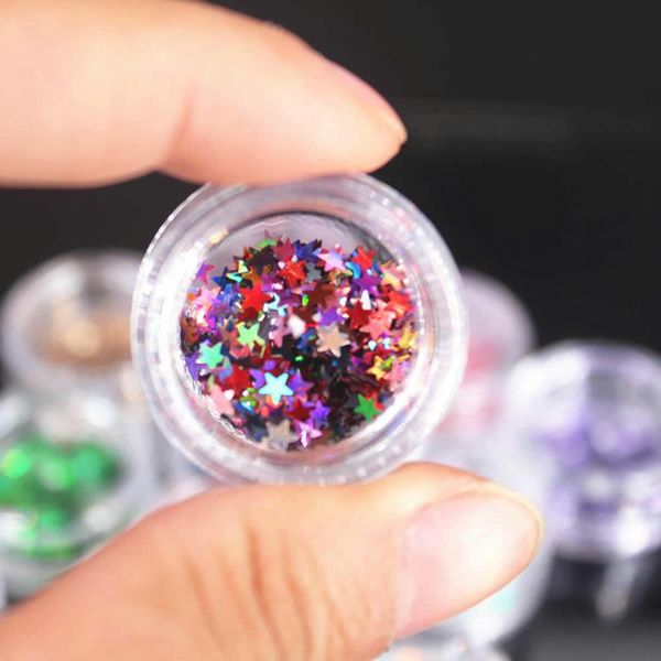 

nail glitter five-pointed star nail/body/eye powder laser paillettes diy art women superfine decorations fashion, Silver;gold