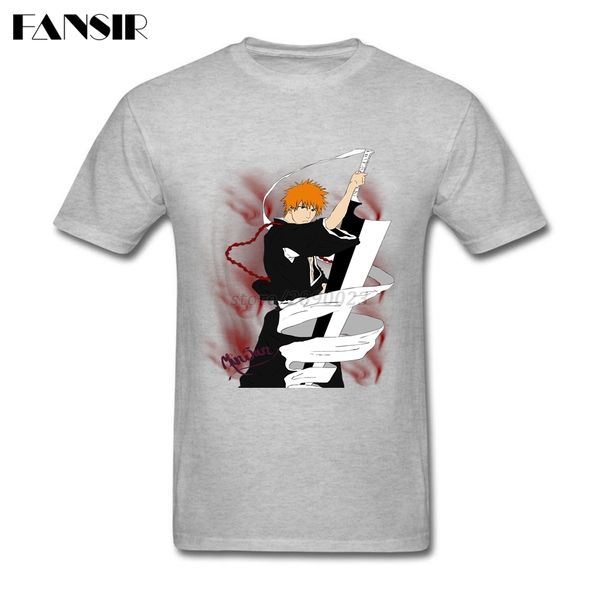 

big size ichigo kurosaki soul reaper bleach popular t-shirts for men white short sleeve custom men t-shirts clothes