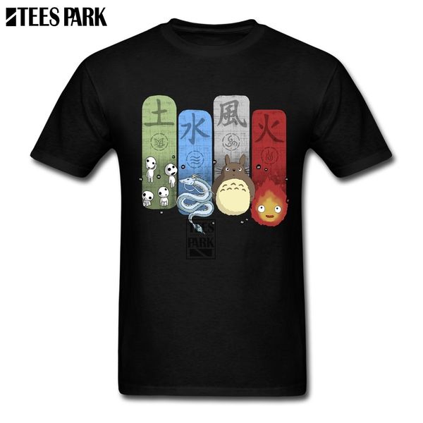 

plus size hayao miyazaki elemental charms calcifer totoro mononoke novelty t shirts youth pre-cotton short sleeved t-shirts