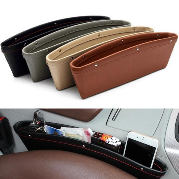 

1pc car organizer pu leather storage car seat slit gap pocket storage glove slot box 350*105*4 mm