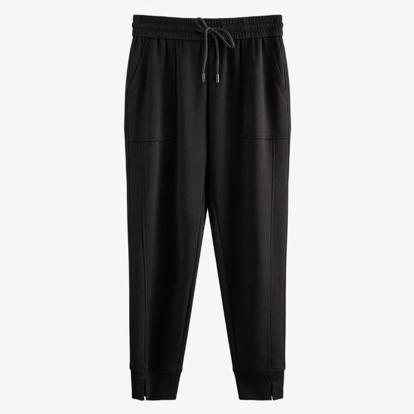 

superaen streetwear black elastic waist lace-up slimming all-match split ankle banded pants women's casual pants, Black;white