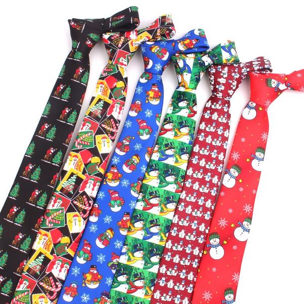 

snowman print neck ties for men women christmas necktie for boys girls christmas tree tie santa claus necktie gifts gravatas, Blue;purple
