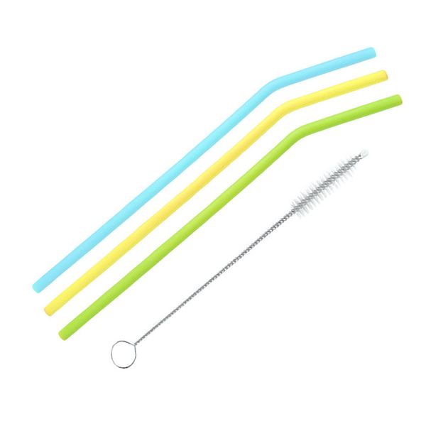

кремний стро соломинкой прочный длинные многоразовые 3pc с cleasing brushes