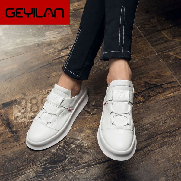 

casual shoes men leather platform loafers men shoes designer mens winter sneakers zapatos de hombre ayakkabi, Black