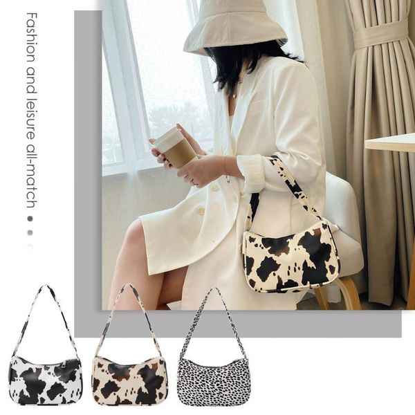 

cow dot printed handbag women pu zipper totesÂ daily small underarm shoulder bag 2020 casual female subaxillary bagsÂ handbags