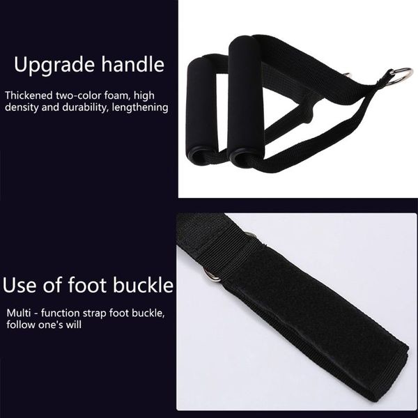 

8pcs resistance band set 2 stackable exercise bands (10lb,30lb) with ankle strap