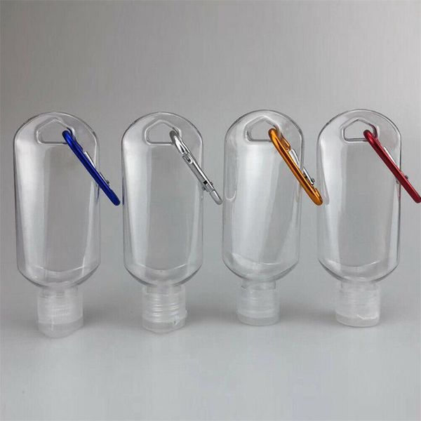 

1/5pcs disinfection alcohol spray bottle transparent hand sanitizer bottle empty lotion portable hook key ring sub-bottle