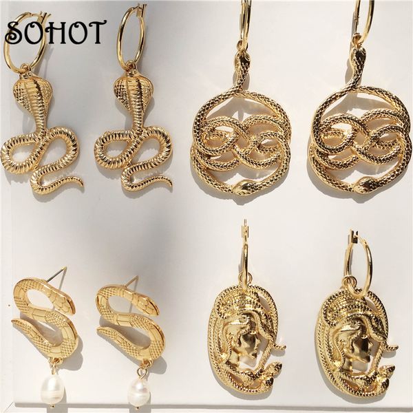 

dangle & chandelier so hyperbole various snake pendant women drop earrings charming alloy creatived punk trendy jewelry brincos, Silver