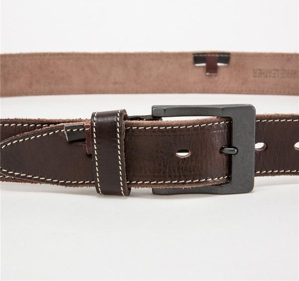 

italian cow leather belt vintage new high-end men s leather cattle leisure pin buckle strap 6, Black;brown