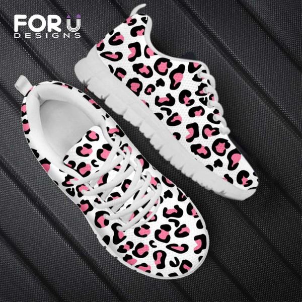 

forudesigns pink leopard design women's shoes summer white sneakers femme lightweight vulcanized sport sneakers zapatos mujer, Black