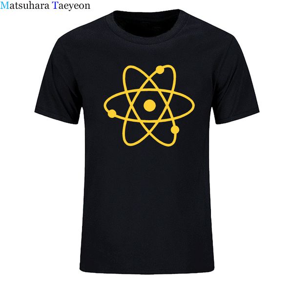 

cool science atom casual t shirt man's short sleeve round neck loose fit cotton t-shirt harajuku tshirt men clothing tee