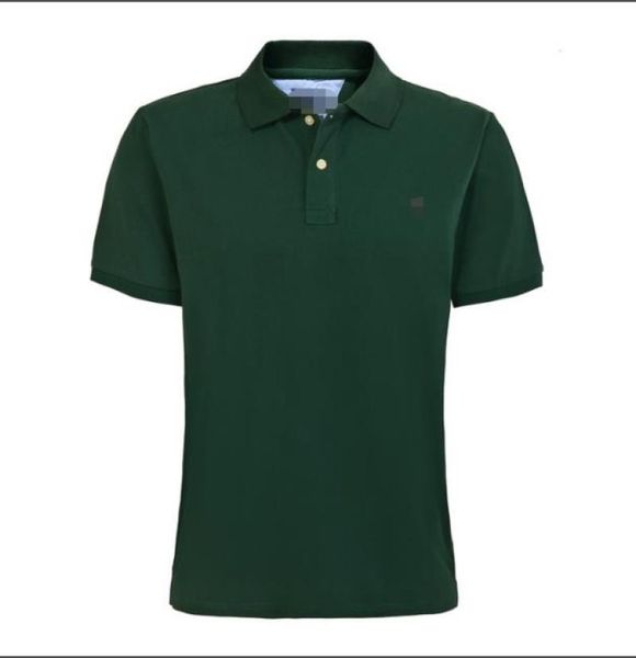 

dark green, men's lapel simple pure color short-sleeved shirt, White;black