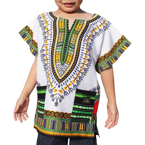 

promotion boy girl kids bright african colour child t-shirt casual clothes pocket t shirt tee