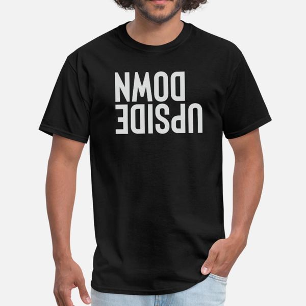 

upside t shirt men loose cotton crew neck family loose comfortable spring letter shirt