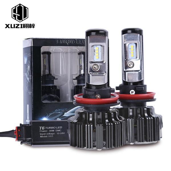 

car led headlights bulb fog light turbo t6 bulbs csp led lamps w/ fan h7 h4 h11 h13 9005 3 9006 4 h1 car headlight kit
