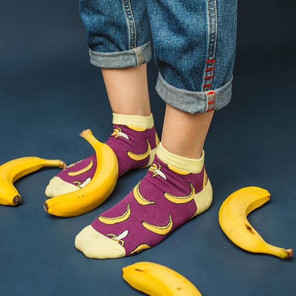 

men's socks summer fashion casual antiskid breathable invisible short men personality funny fruit creative happy tide, Black