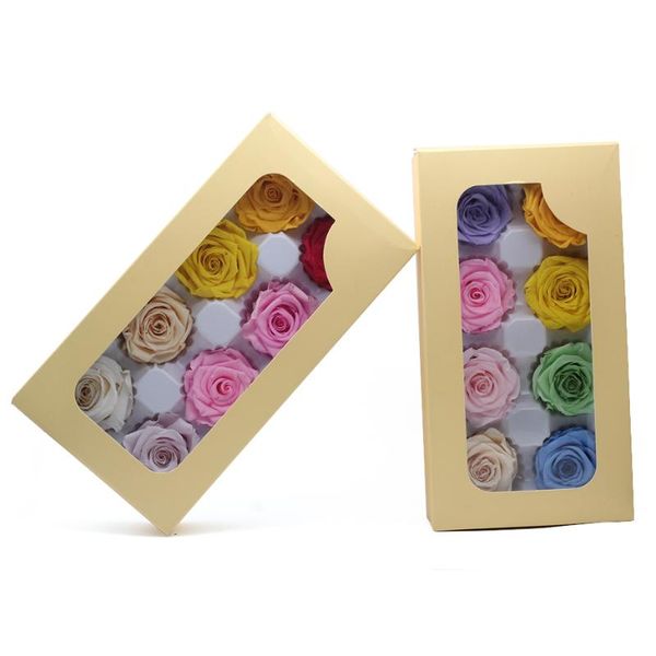 

multicolor preserved rose box 4-5cm immortal eternal rose dried flowers mother day present furnishing decoration