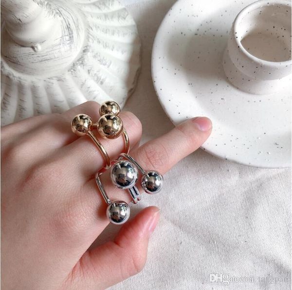 

2019 european and american designers fashion style texture recommended irregular planet ring adjustable ins wind 068, Gray