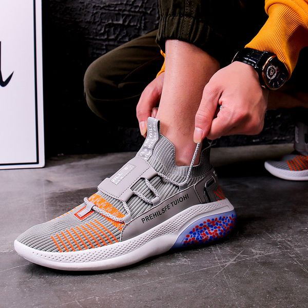 

summer sneakers men casual shoes fashion breathable lace-up sports mesh shoes fashion casual men's tenis masculino, Black